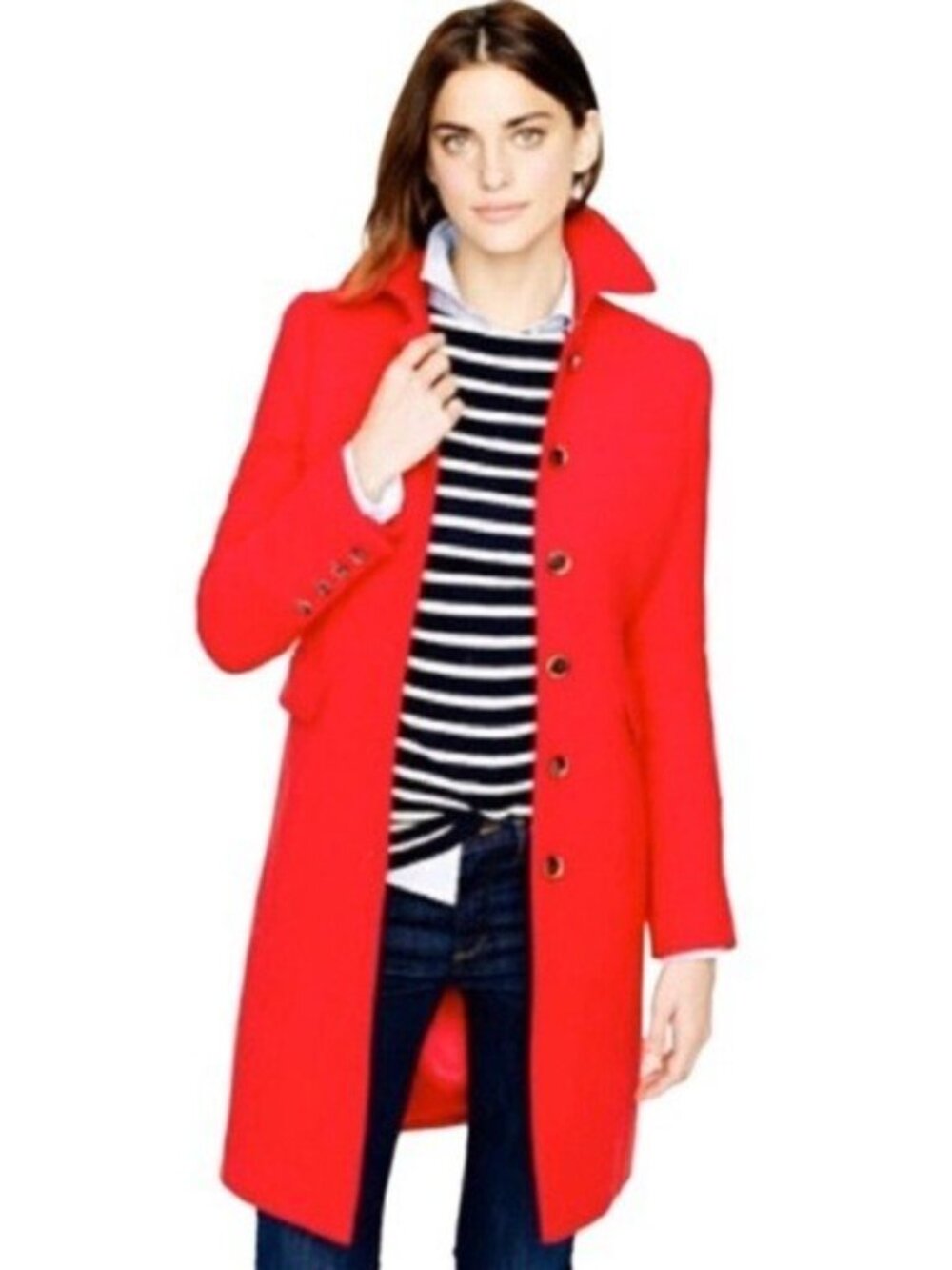 NWT J.Crew Double-cloth Metro Lady Day Coat in Bright Cerise Wool Thinsulate 12T - Picture 3 of 9